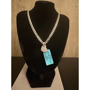 Women's .73ct Moissanite Heart Pendant w/ 15.5" 925 Chain